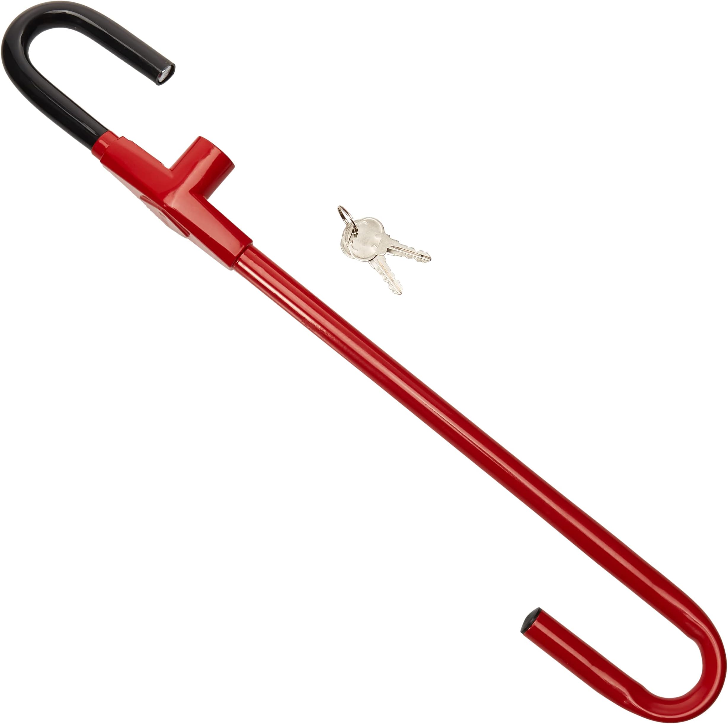 Winner International CL303 DR Hook Pedal/Steering Wheel Lock, Red/Black, 5.25 Inch
