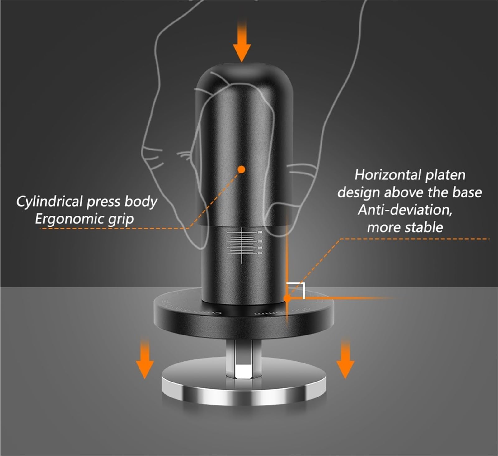 Accesorio De Presión Ajustable Universal De 51mm/53,3mm/58mm Calibrado Espresso Tamper 20-35lbs(58.35mm)