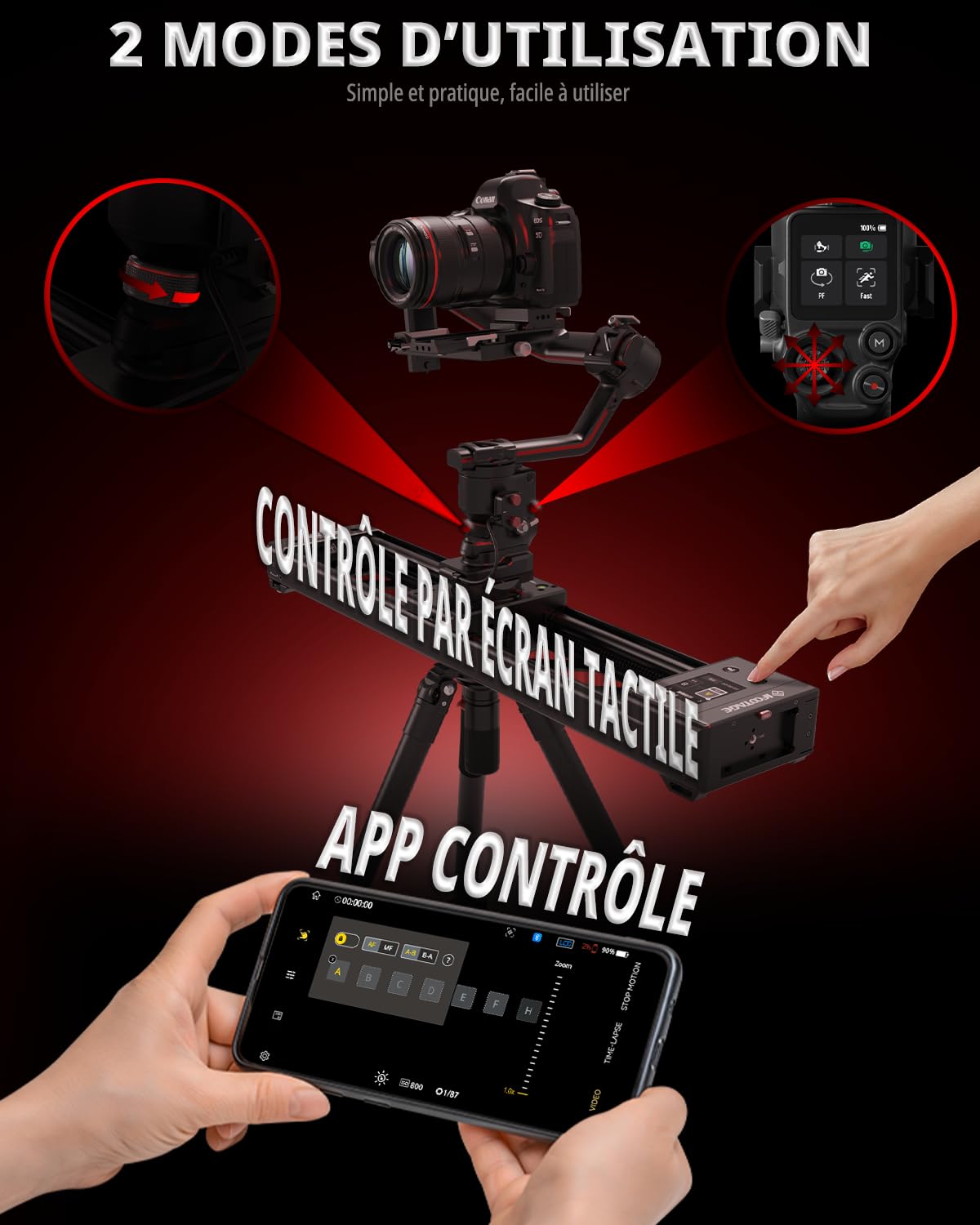 IFOOTAGE Curseur motorisé Shark Nano II 660,5 axes de prise de vue coordonnée, compatible avec stabilisateurs DJI RS2, RS2 Pro, RS3 Pro, RS4, RS4 Pro, charge utile maximale 7 kg, 66 cm