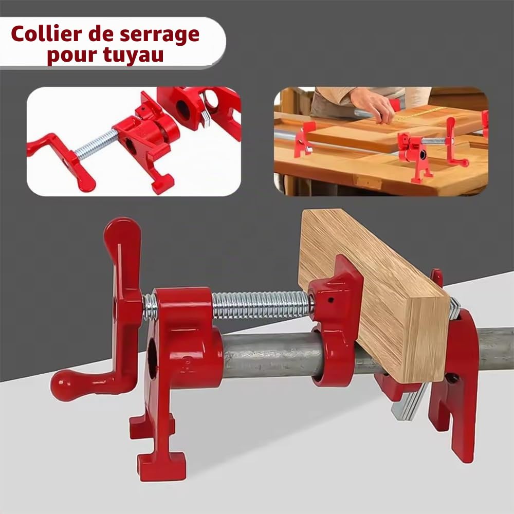 NEWFUN 4 Pièces 3/4" Serre-Joint en Tube Collier de Serrage, Colliers de serrage, serre-joints rapides pour le travail du bois, tuyaux, tubes, câbles