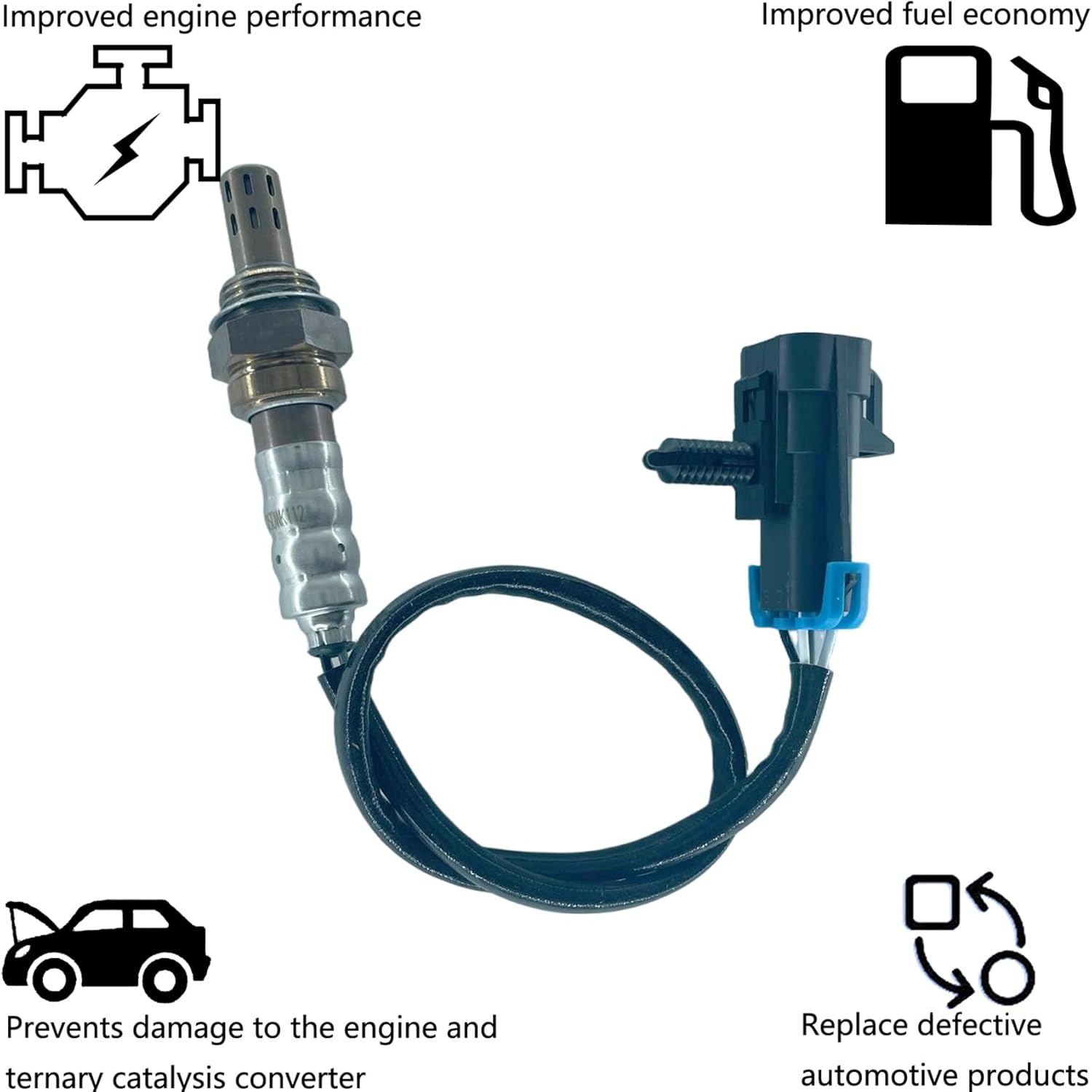 Dropwater Upstream Front O2 Oxygen Sensor Replacement for Chevy 2003 2002 Trailblazer 4.2L,for Gmc 2003 2002 Envoy 4.2L,for Oldsmobile 2003 2002 Bravada 4.2L,Replaces#234-4112 15285 75-2540 ES20117