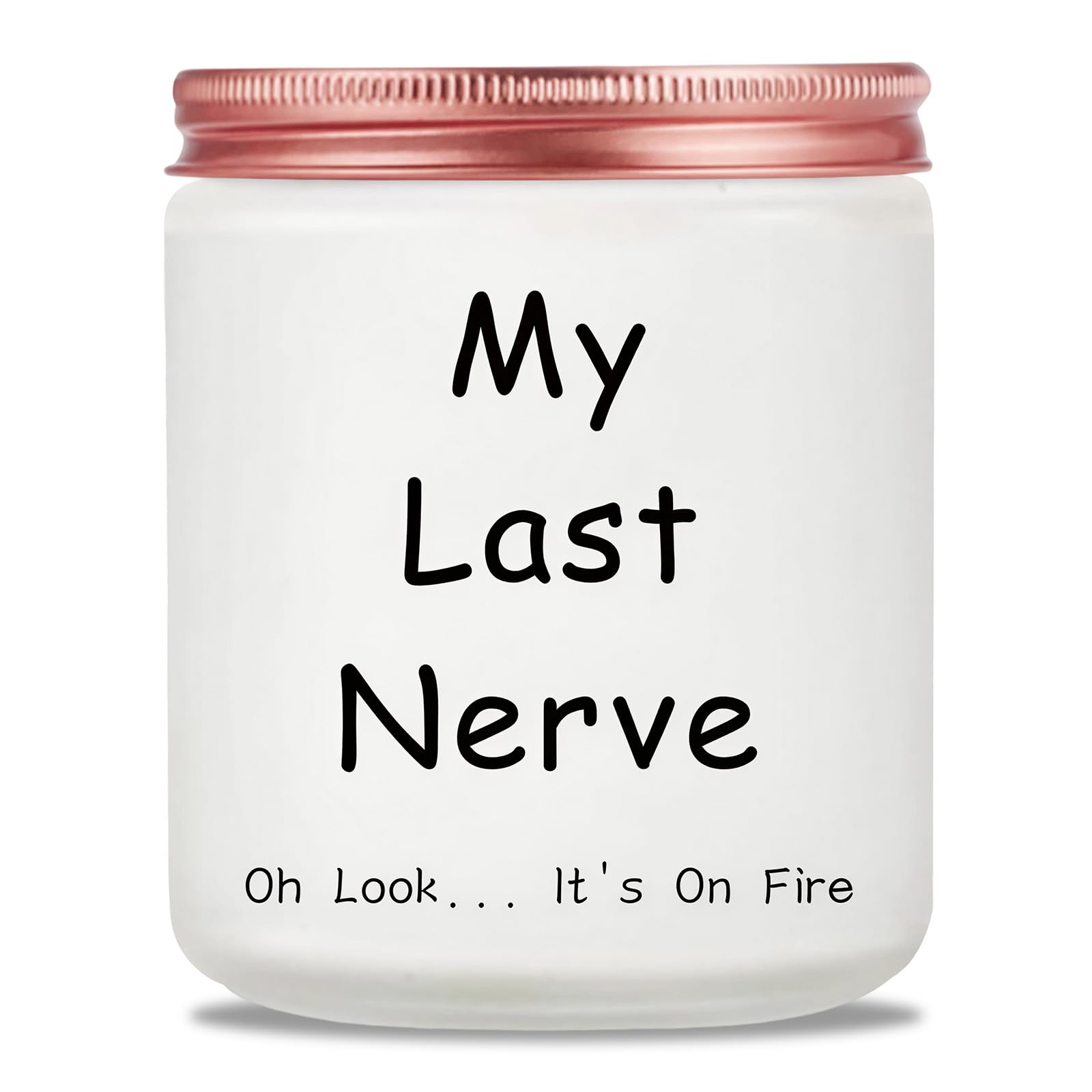Scented Candles Gifts for Women, Funny Vanilla Soy Candle βMy Last Nerveβ, Unique Birthday Gifts for Women Friend Girlfriend, 230g Soy Wax Scented Candle