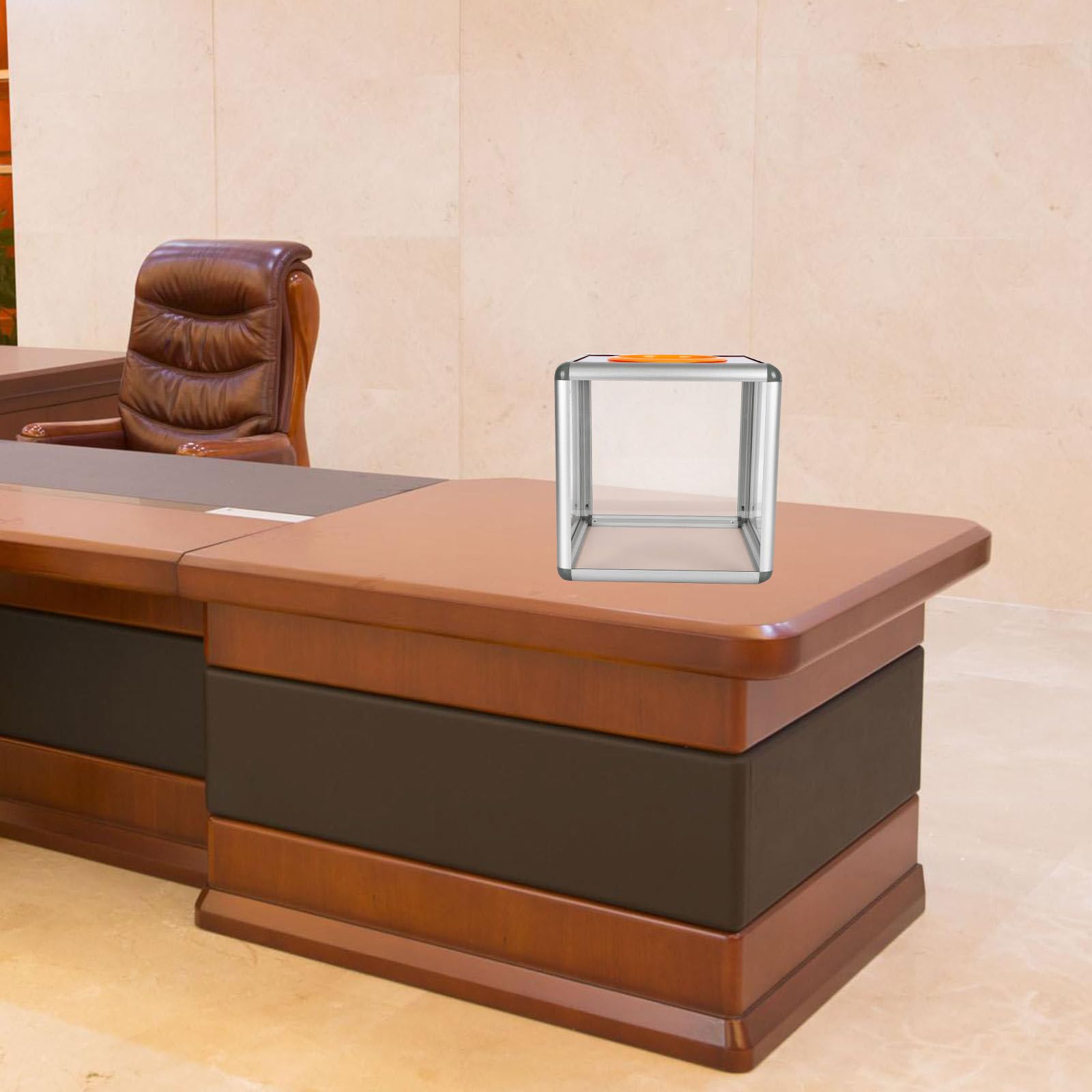 INOOMP Caja Transparente para Sorteo Cerradura Segura y Estructura Resistente de Aleación de Aluminio, Diseño Simple y Elegante para Oficina y Papeleo