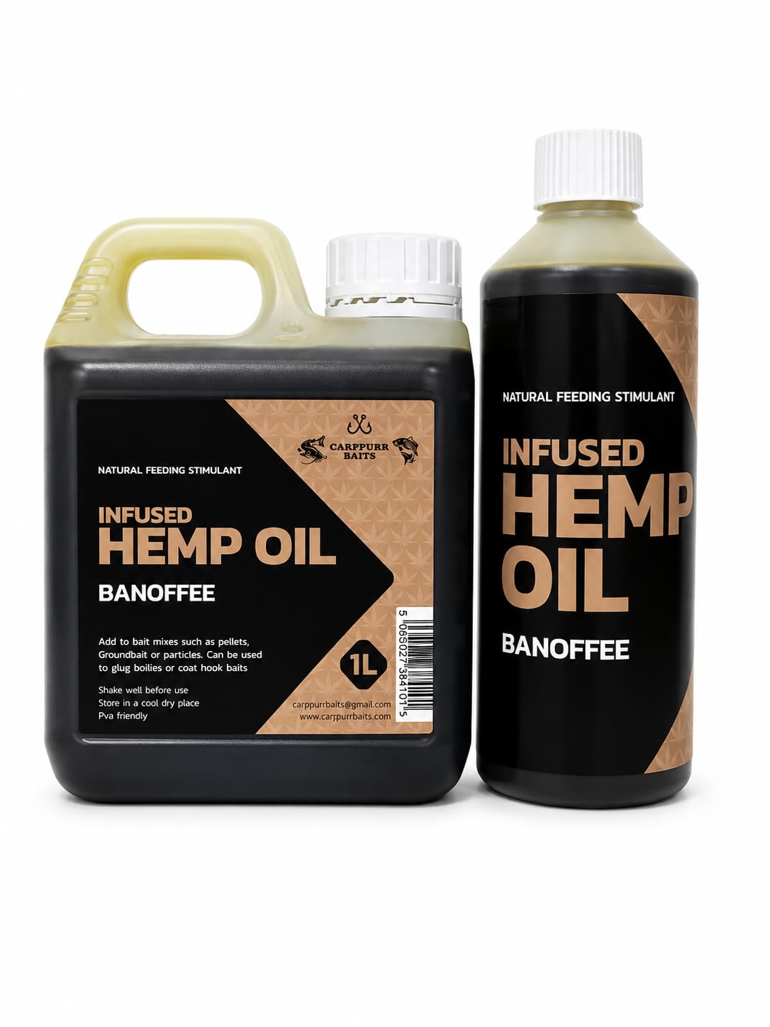Carppurr baits banoffee Flavoured Hemp Oil – 500ml-1L-2L-3L-5L -Carp & Coarse Fishing Liquid Attractant, PVA Friendly Bait Soak & Pellet Booster (2 litre)