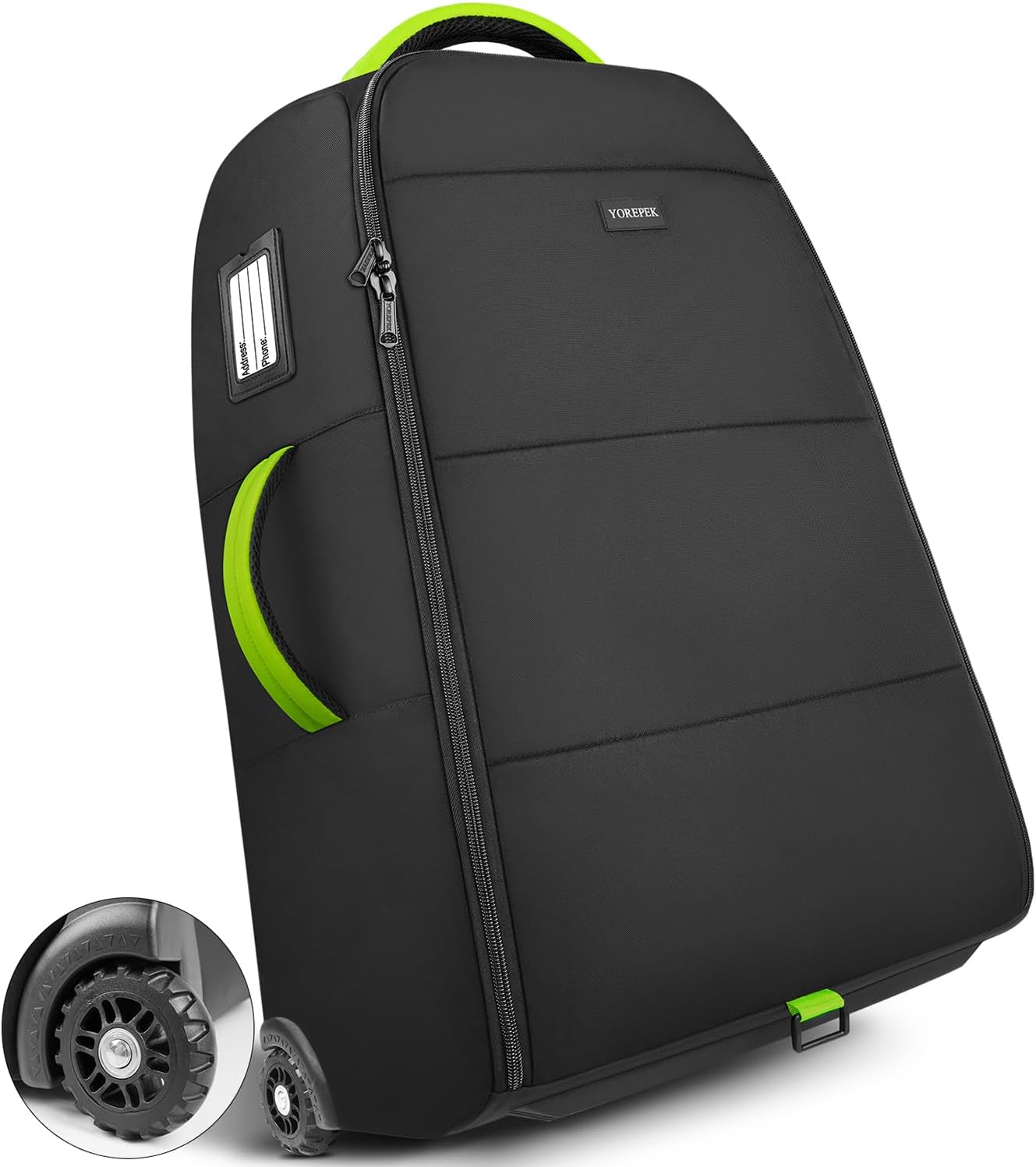 Padded Stroller Travel Bag with Wheels for Airplane, Fits Nuna Mixx Next/Triv Next(Remove All Wheels), with a Separate Pocket to Store Stroller Wheels, Gate Check Stroller Bag for Air Travel
