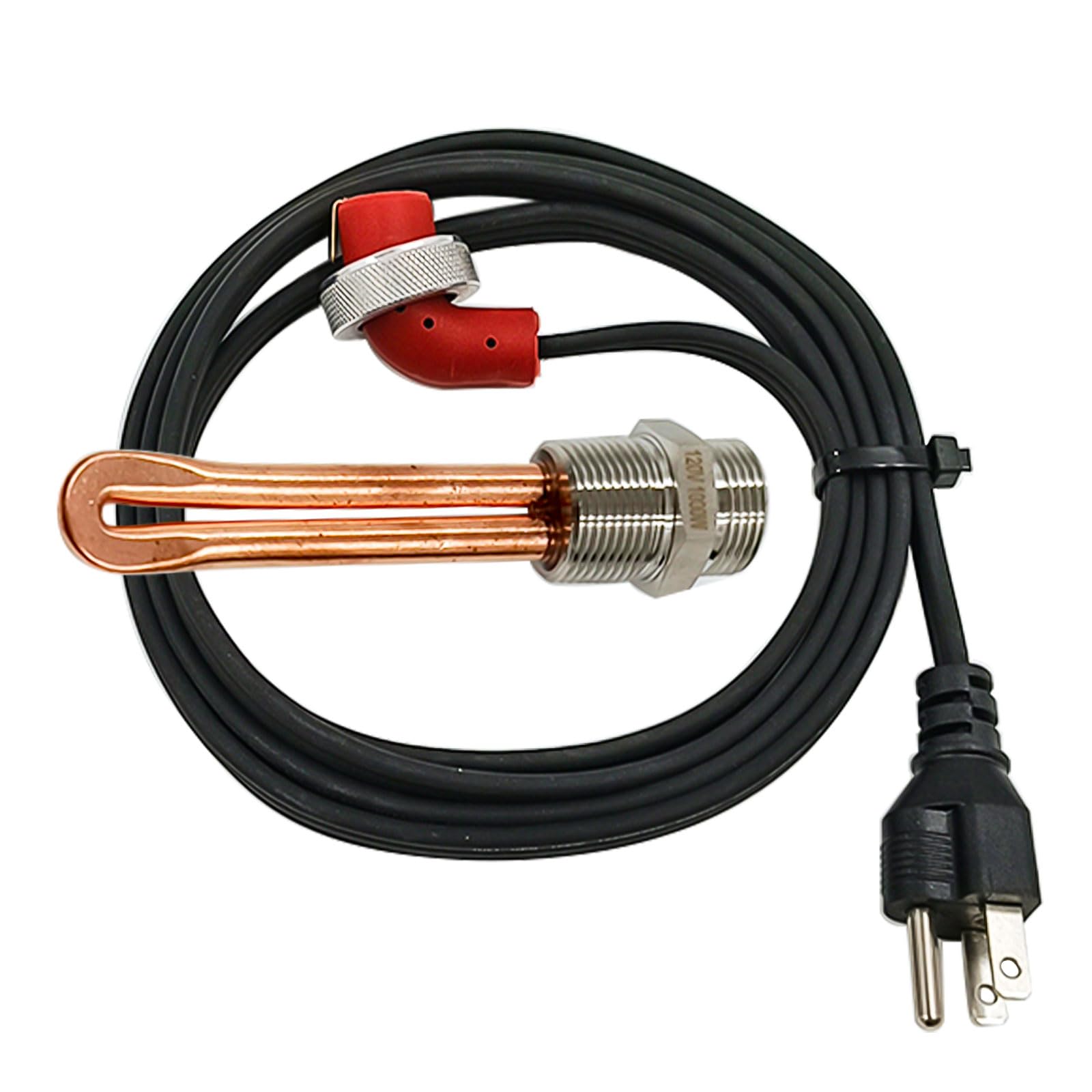 3500043 Engine Block Immersion Heater Fits for Ford, Mercury, Lincoln, International, Caterpillar, Detroit Diesel Nissan 3/4" NPT Thread with Cordset