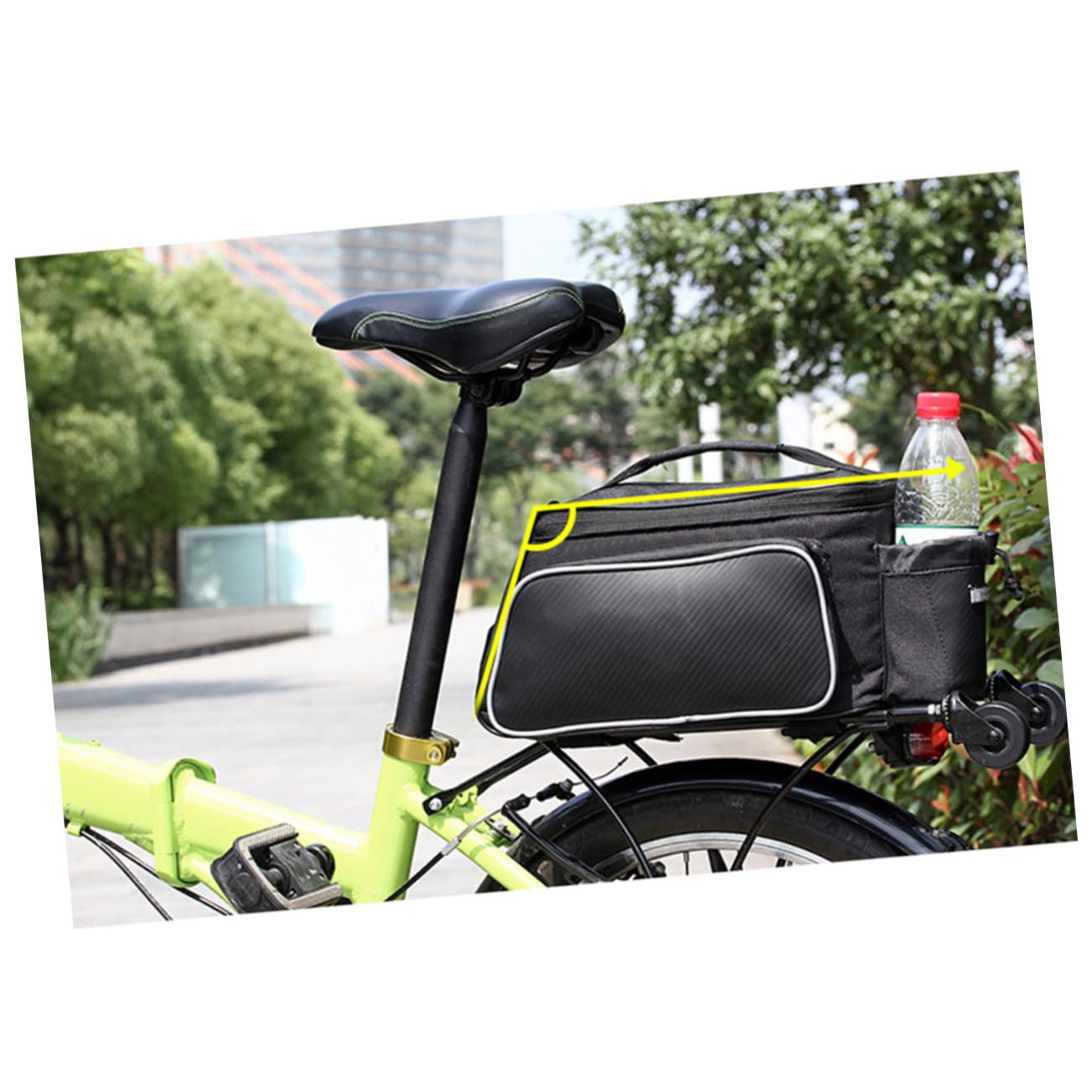 ERINGOGO Borsa Bicicletta Posteriore per Bici da Corsa e Mountain Bike con Riflettenti ad Alta Visibilità Grande Capacità per Accessori Ciclismo Nero