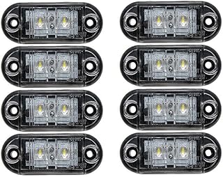 Feux de position latéraux de voiture Riloer, 8 pièces 12 V / 24 V LED lampes d'avertissement universelles pour camion, remorque, fourgonnette, caravane, camion, blanc