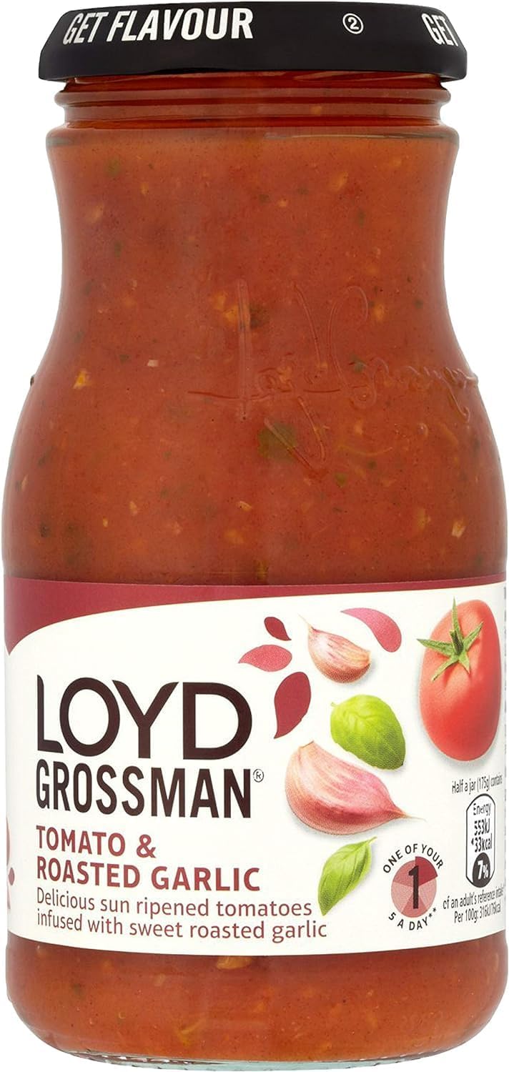 Italian Tomato & Roasted Garlic Sauce – Rich Tomato & Sweet Garlic Fusion, Classic Italian Flavour, 350 g Jar (Pack of 1)