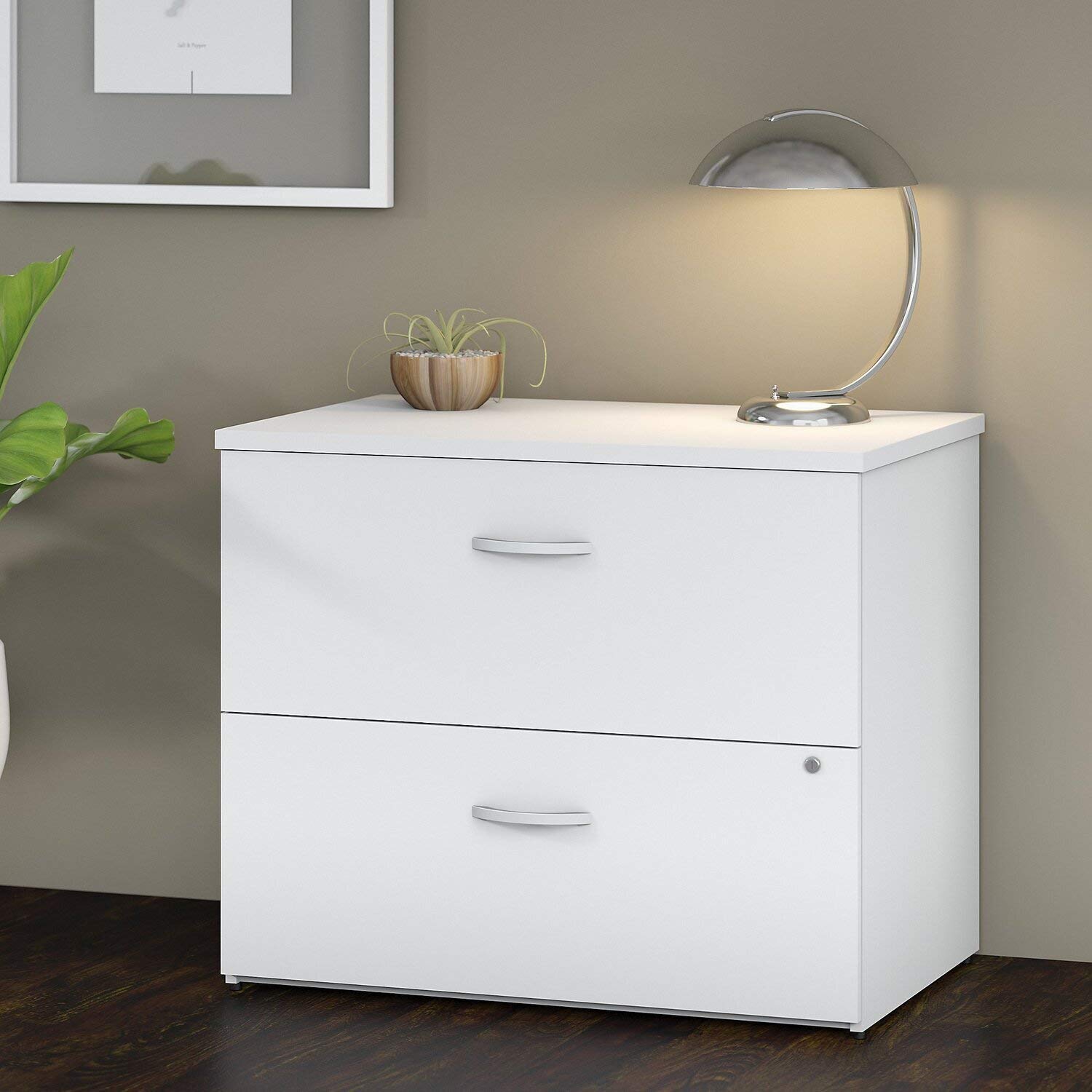 Bush Business Furniture Studio C Locking Lateral File Cabinet in White