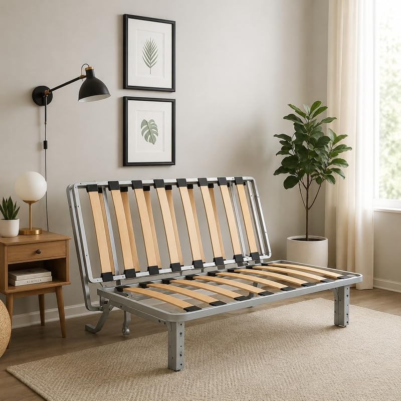 Coreme Mécanisme Banquette BZ - 120 cm - Structure Complète de Remplacement, Sommier à Lattes Robuste, Facile à Ouvrir, Idéal Couchage Quotidien
