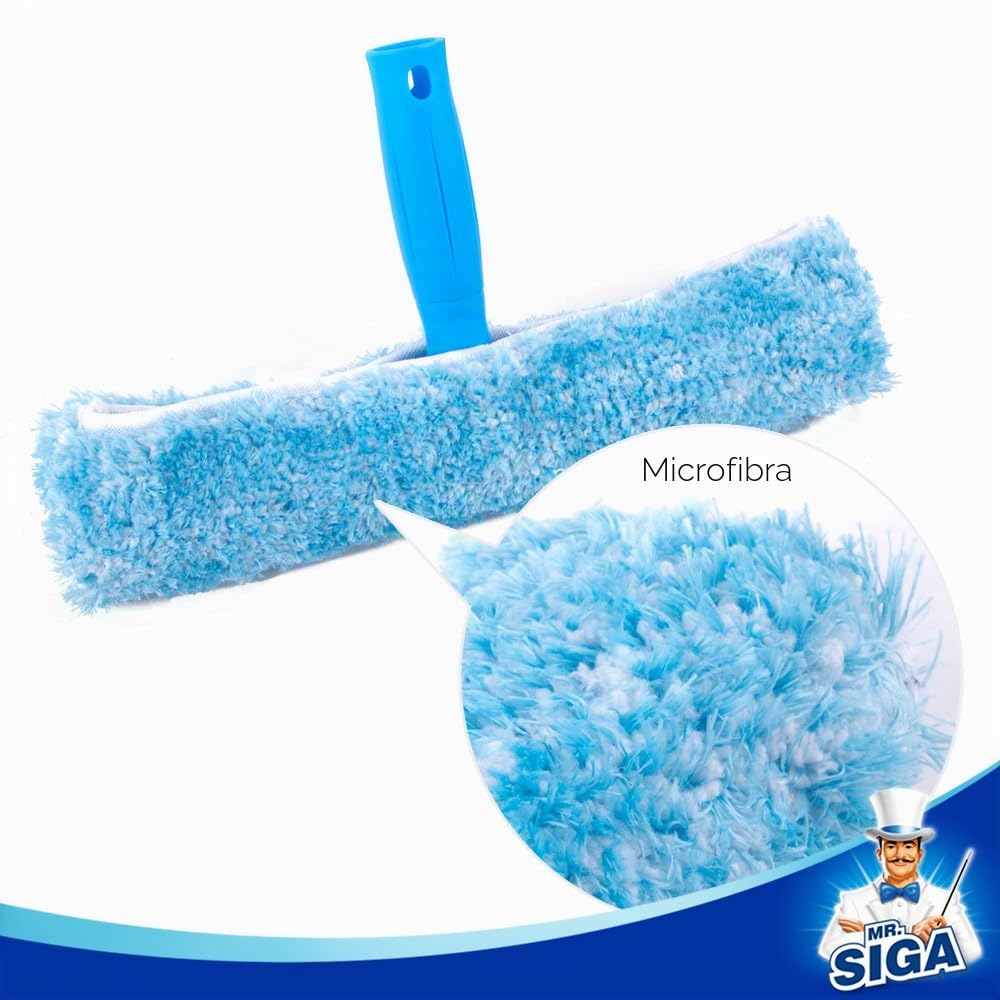 MR.SIGA Combo per la pulizia dei vetri - Tergivetro e lavavetri in microfibra, dimensioni: 25 cm