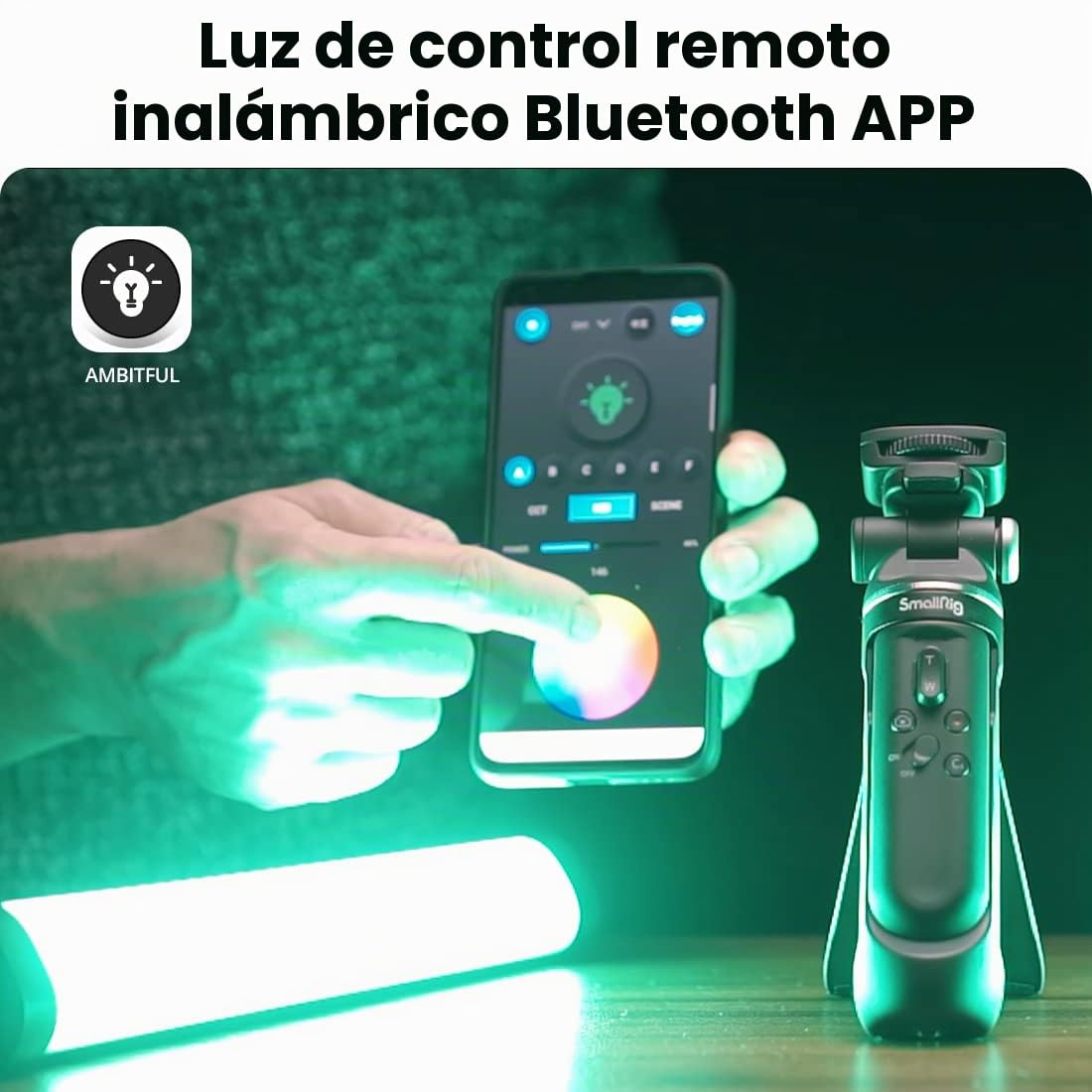 AMBITFUL A2 Tubo de luz RGB Full-Color CRI95 TLCI97 Accurate Color, ajustable entre 2500K-8500K, modos HSI CCT, efecto de luz 29 Fx, controlable mediante app, magnético (A2+softbox)