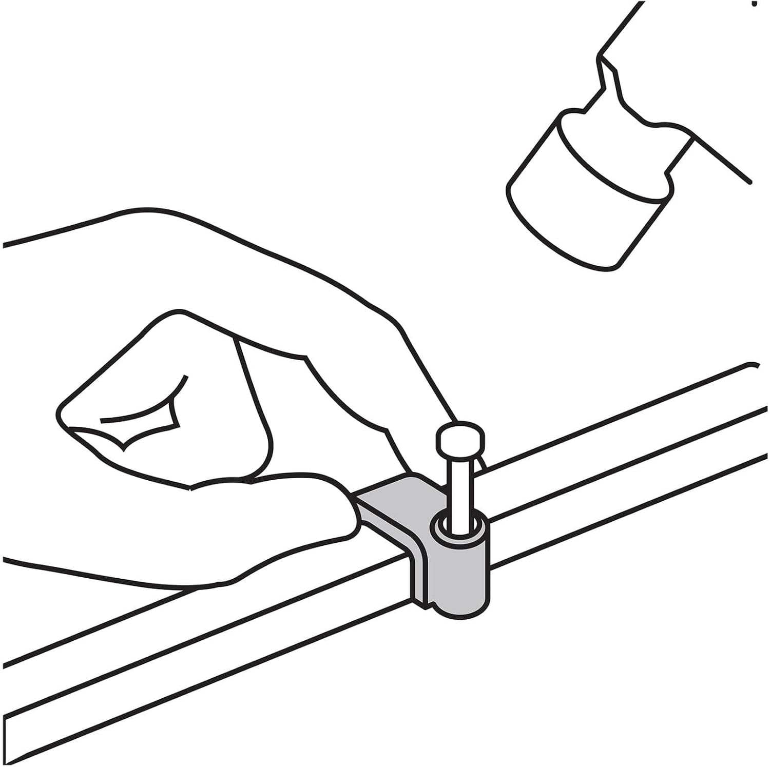Flat cable clamp, 5 X 8.5 mm, white, bag 500pzas