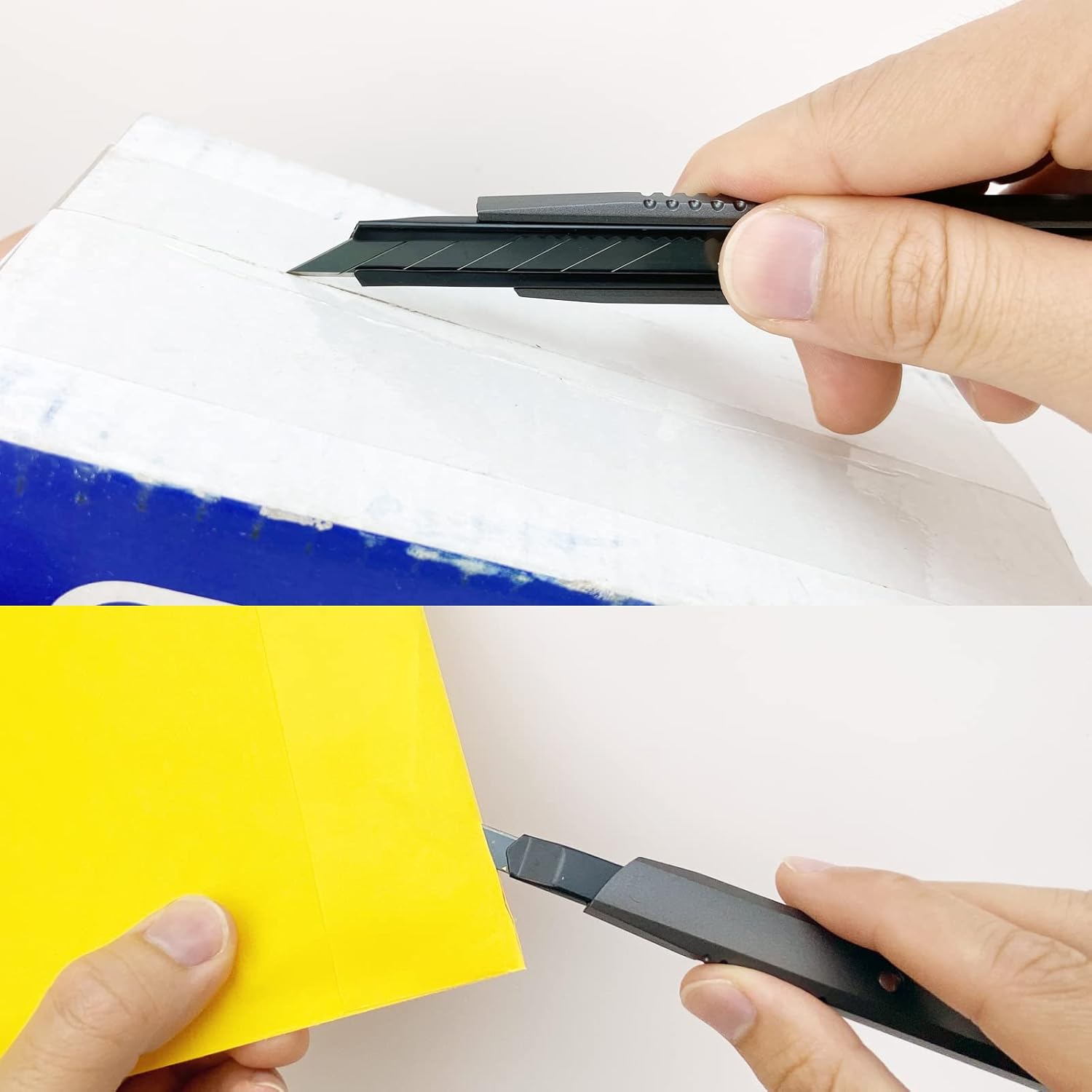 Umaki Black Carbon Steel Snap off Blades Retractable Utility Knife Blades for 9mm Box Cutter/Office Knife - 50 Piece