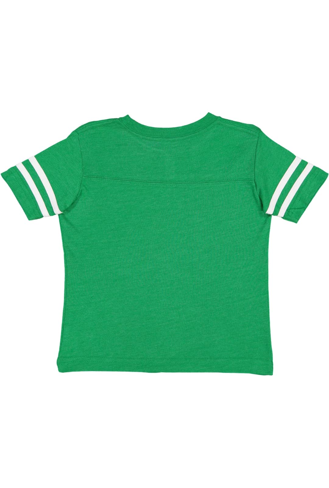 RABBIT SKINS Toddler Fine Jersey Short Sleeve Football Tee, Vintage Green/Blended White, 4T