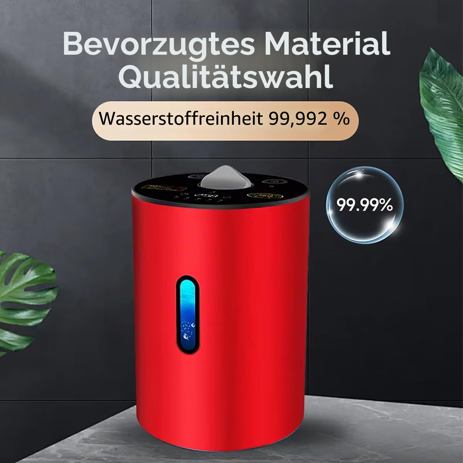 Wasserstoff-Inhalationsgerät, 99,99% Reines H2, Tragbares Wasserstoff-Atemgerät, Inhalator Mit Zwei Anschlüssen, H2-Molekulargenerator 225ml(150H+75O)