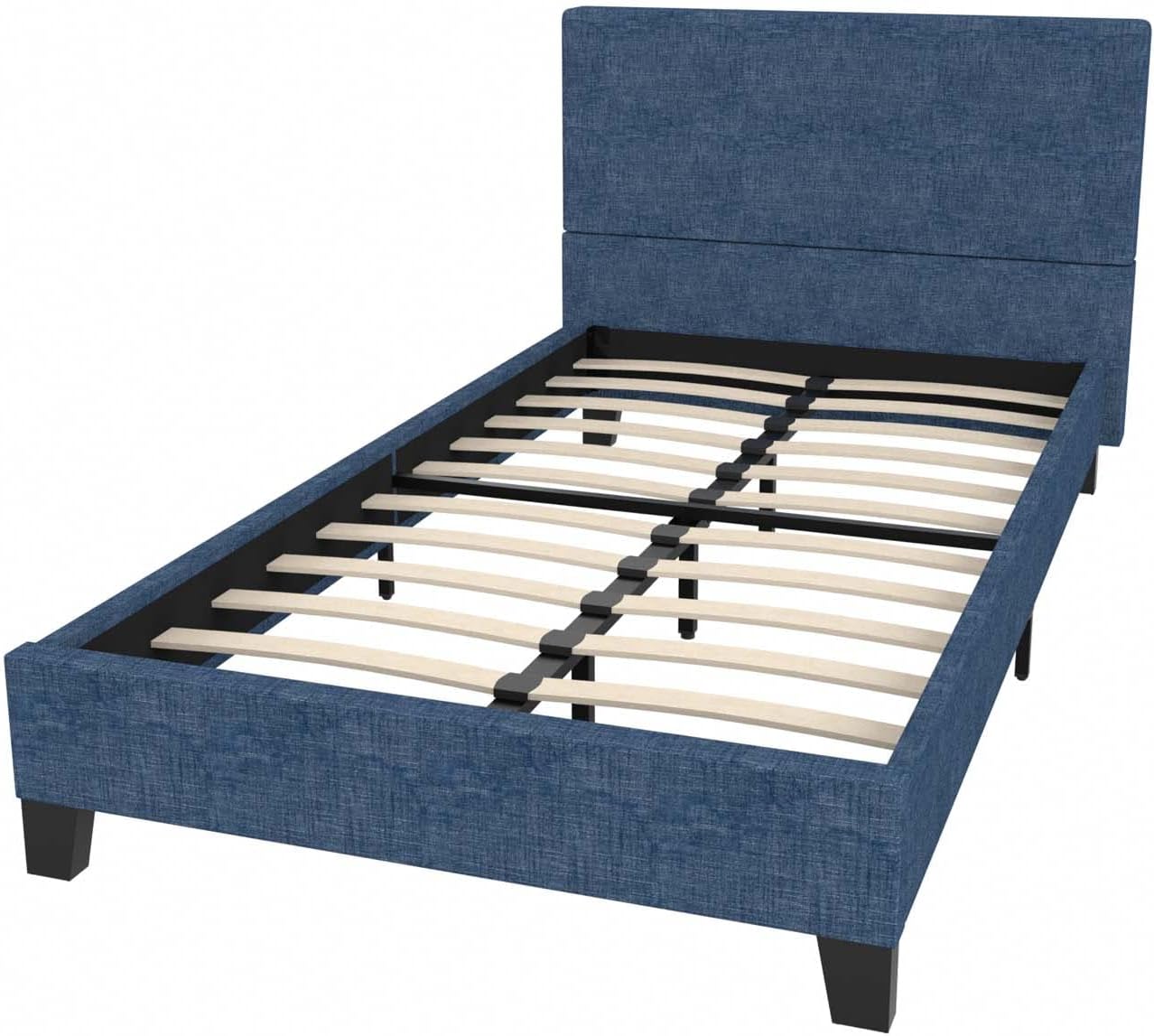 Amazon.com: Twin Upholstered Platform Bed with Tufted Headboard, Modern ...