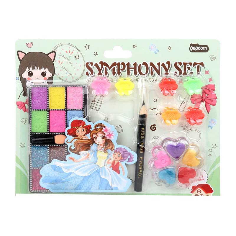 YBN Real Kid Cosmetic Kit, Kids Makeup Kit for Girls, Kids Play Washable Makeup Set and Nail Art Box Girl Gifts for 3/4/5/6/7 Year 3