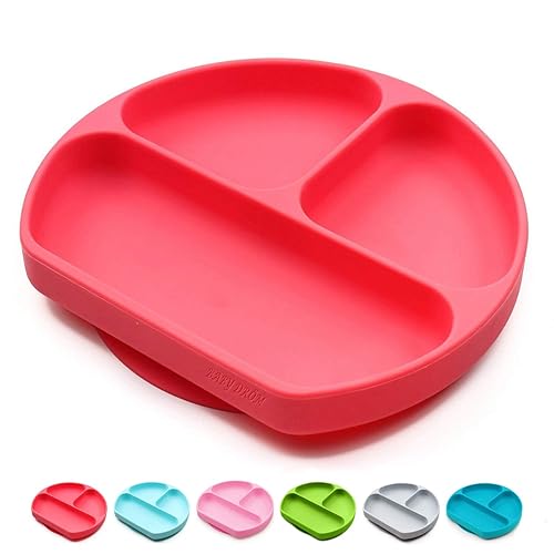 Miniatura 6 de Placas de succión de silicona para bebés, se adhieren a bandejas de sillas altas y mesa, platos divididos para bebés, platos perfectos para niños,
