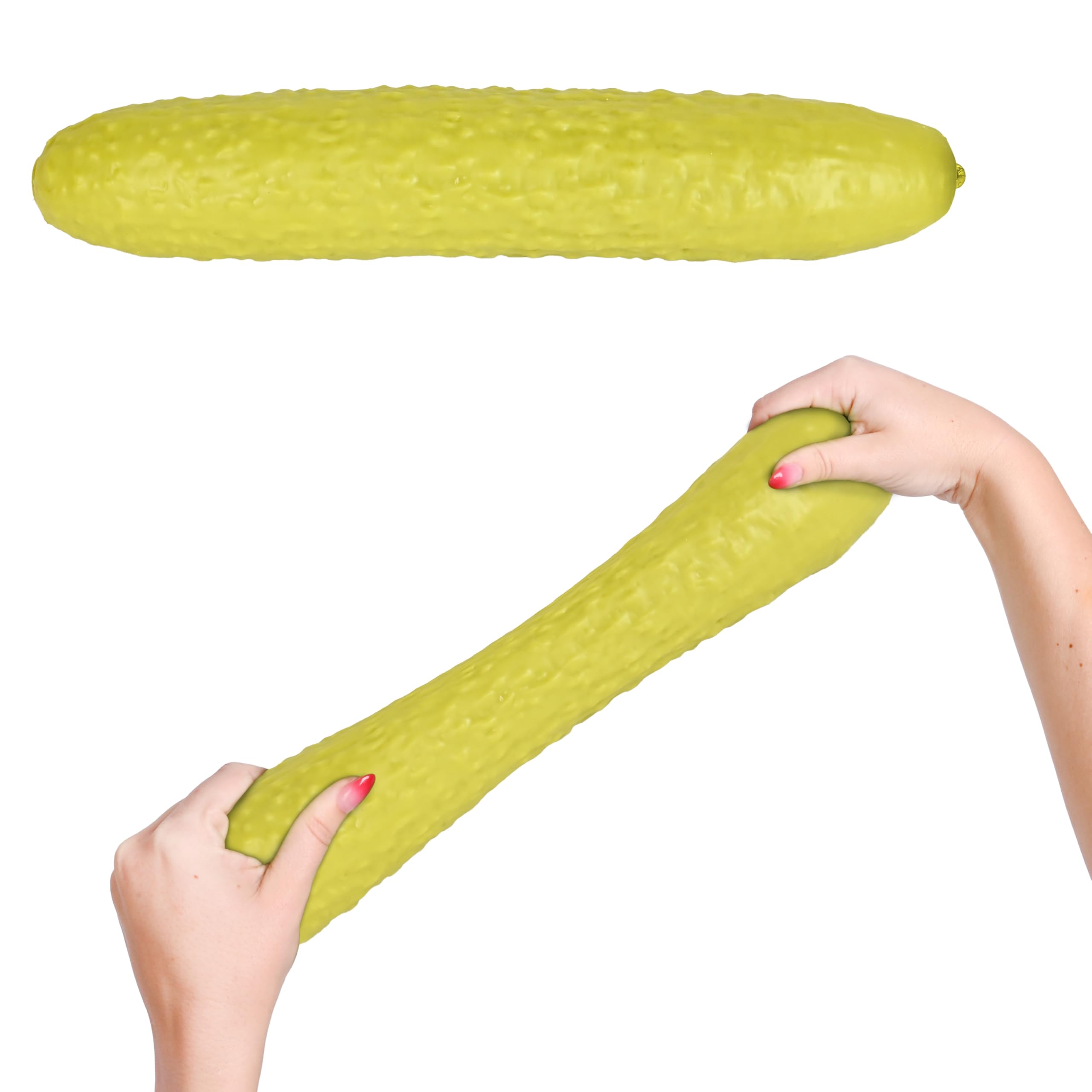 Toymendous Squishy Pickle, Jumbo 12 Inch Stress Relief Toy, Soft Squeezable Sensory Fidget for Kids, Teens and Adults