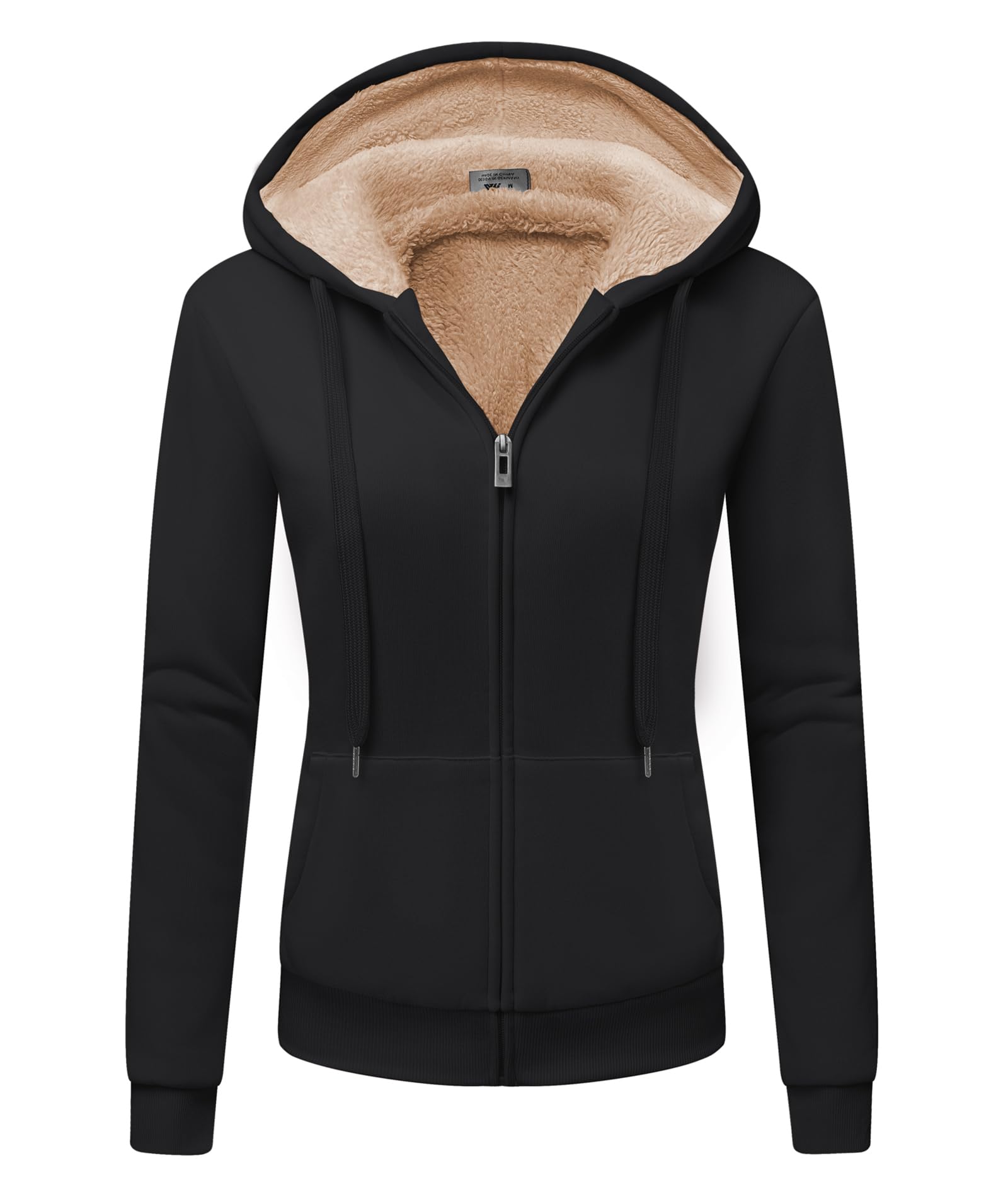 JACKETOWN Felpa con Cappuccio da Donna Giacca con Cappuccio da Donna con Cerniera di Base Spessa e Calda Maglione Maglione in Pile Maglione Slim Fit Autunno/Inverno Felpa Sportiva