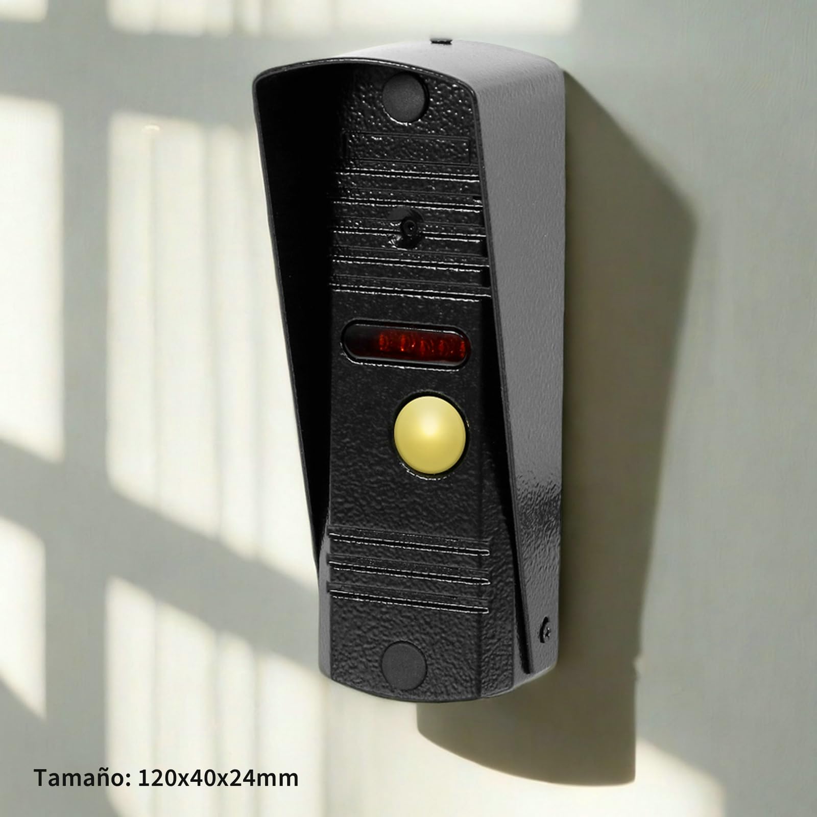 Karmen Portero con vídeo de 7 Pulgadas, Timbre de Metal, visión Nocturna infrarroja, Impermeable IP65, 16 Tonos, Control Remoto, Negro