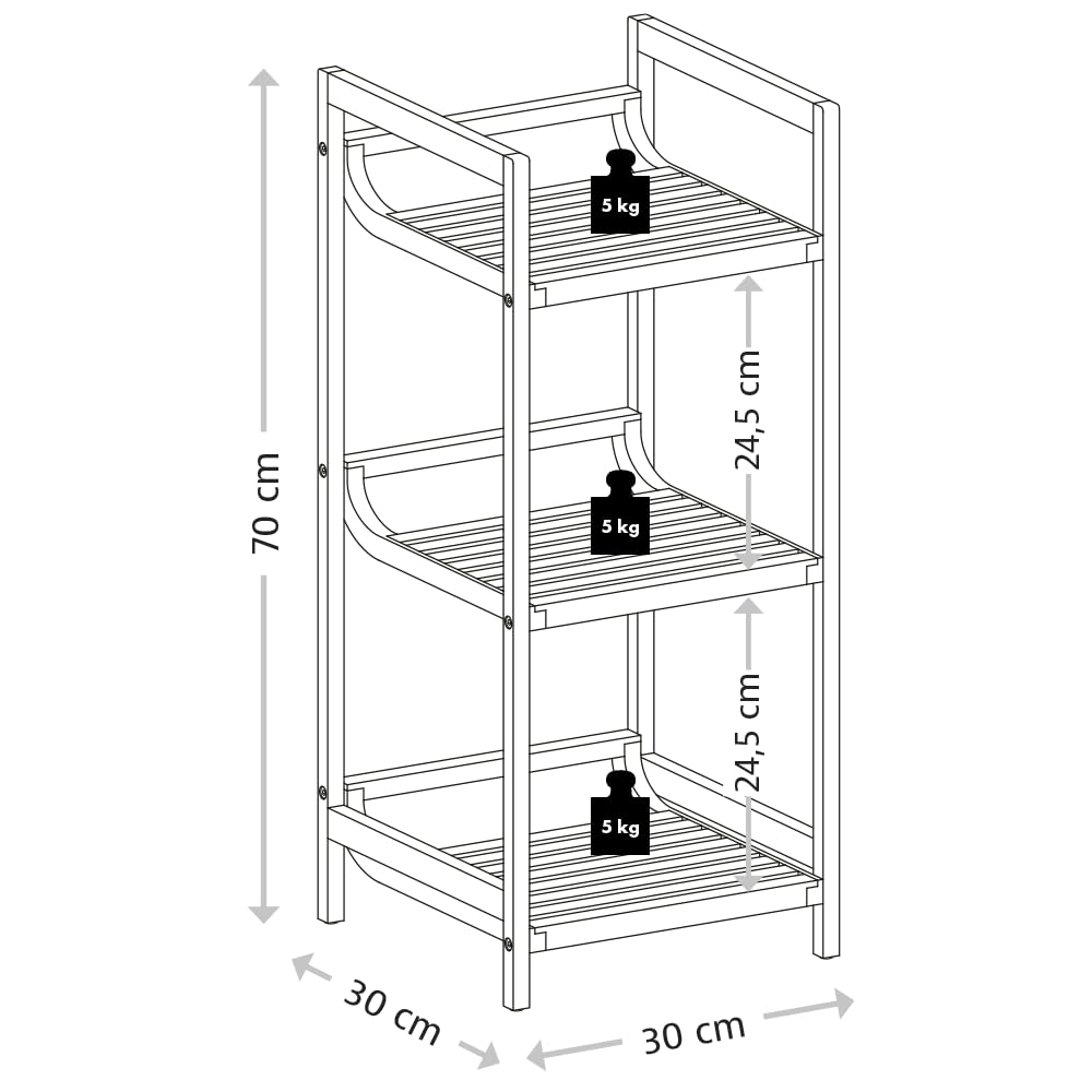 Kesper | Bedplank, materiaal: bamboe, afmetingen: 33,7 x 24 x 9,5 cm, kleur: bruin | 77630