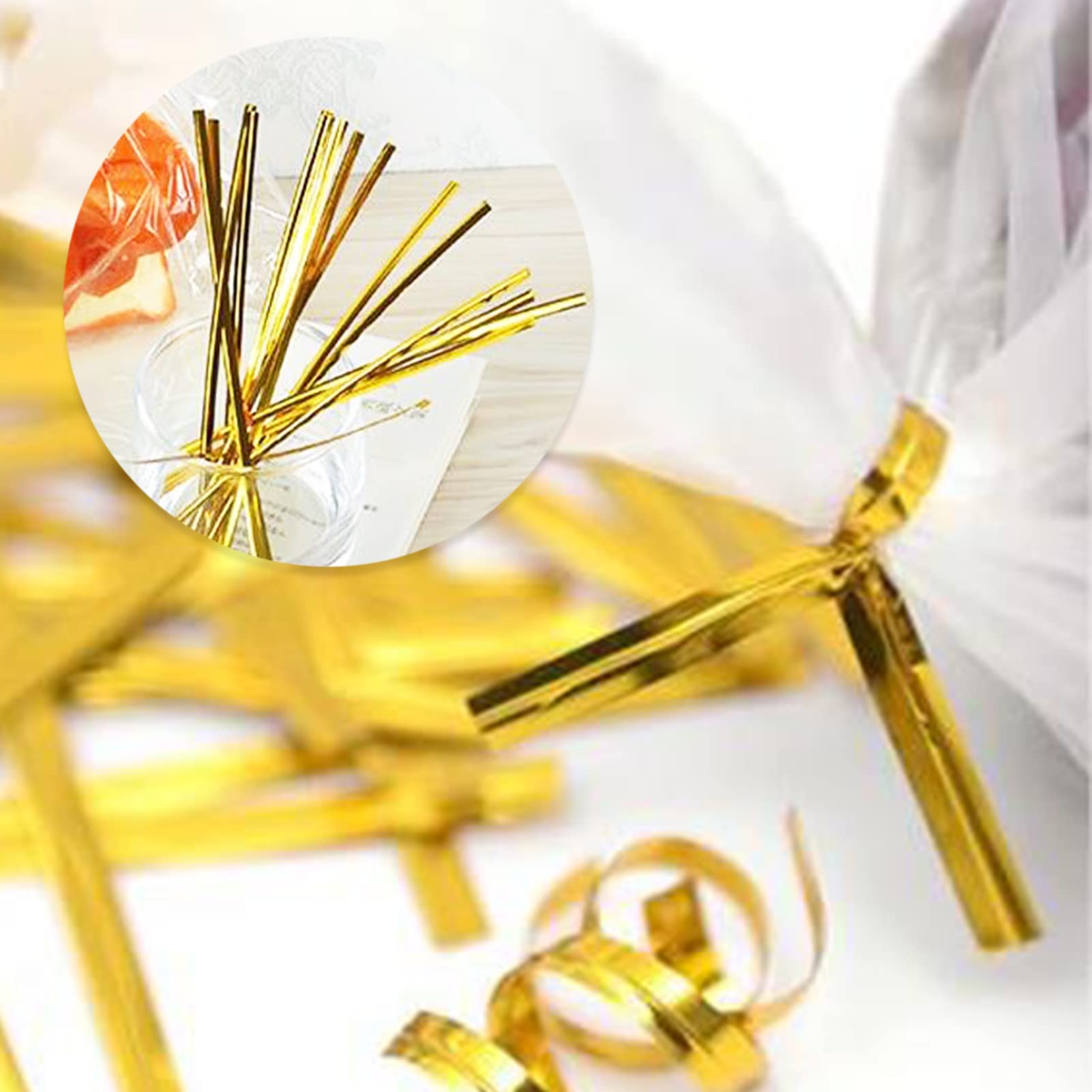 Fascette Metalliche Oro, Rotolo Da 100 Iarde (91 Metri), Per Pane, Regali, Giardino, Decorazioni Feste, Fissaggio Piante E Cavi