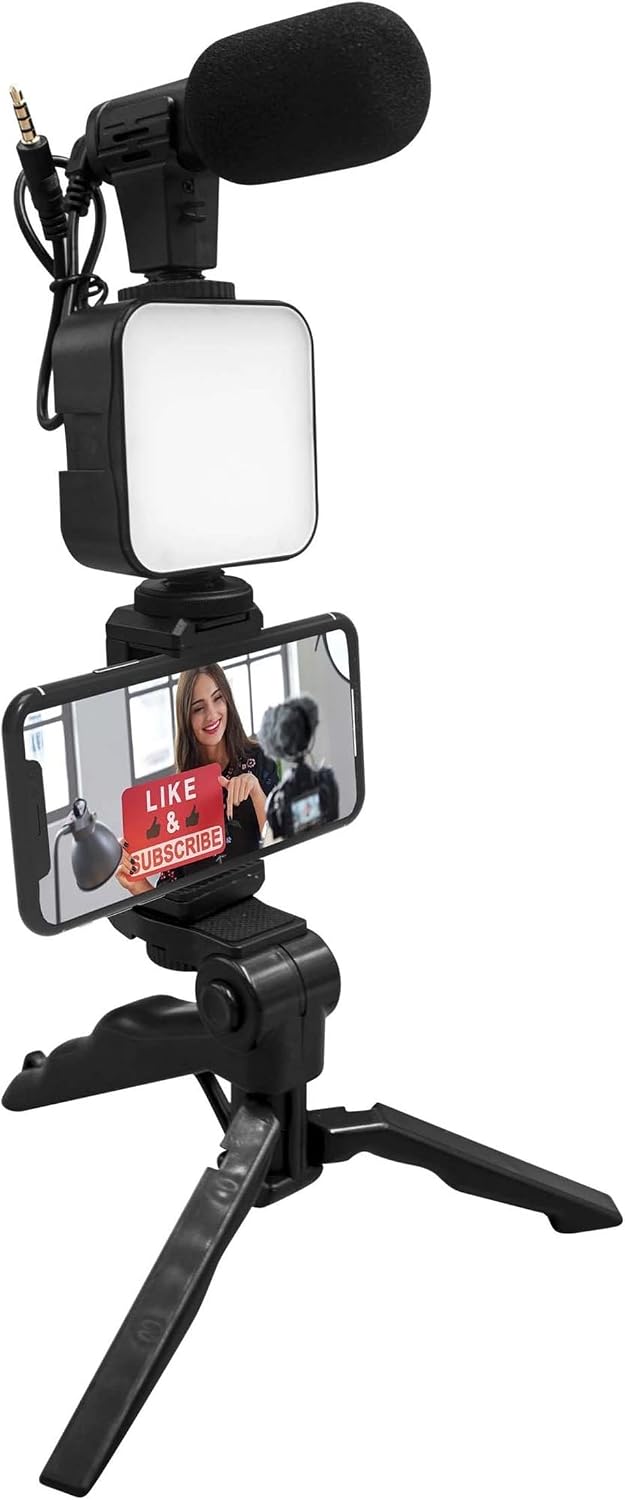 Supersonic Smartphone Vlogging Kit with Grip Rig, Stereo Microphone & Led Light