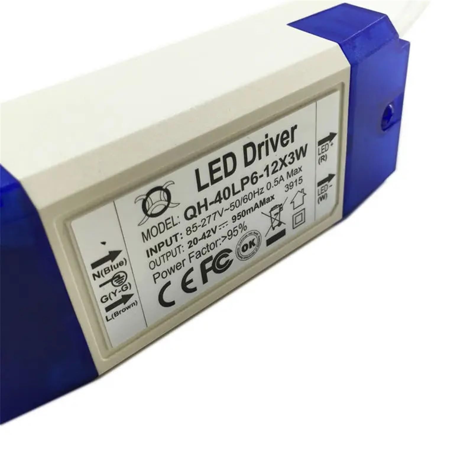 Zasilacz do sterownika LED prądu stałego, 900mA, 20 W, 30 W, 40 W, 6-12x3W, DC20-42V, obudowa z tworzywa sztucznego, oświetlenie (5 szt.)