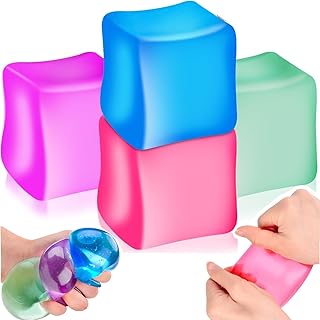 مجموعة كرات تخفيف التوتر، ألعاب كرة إسفنجية مكافحة للتوتر للأطفال، كرات بوب بيت مضادة للتوتر، ألعاب مكعبات ثلج كبيرة، كرات ضغط مكعبة للضغط لعلاج اليدين، 4 قطع