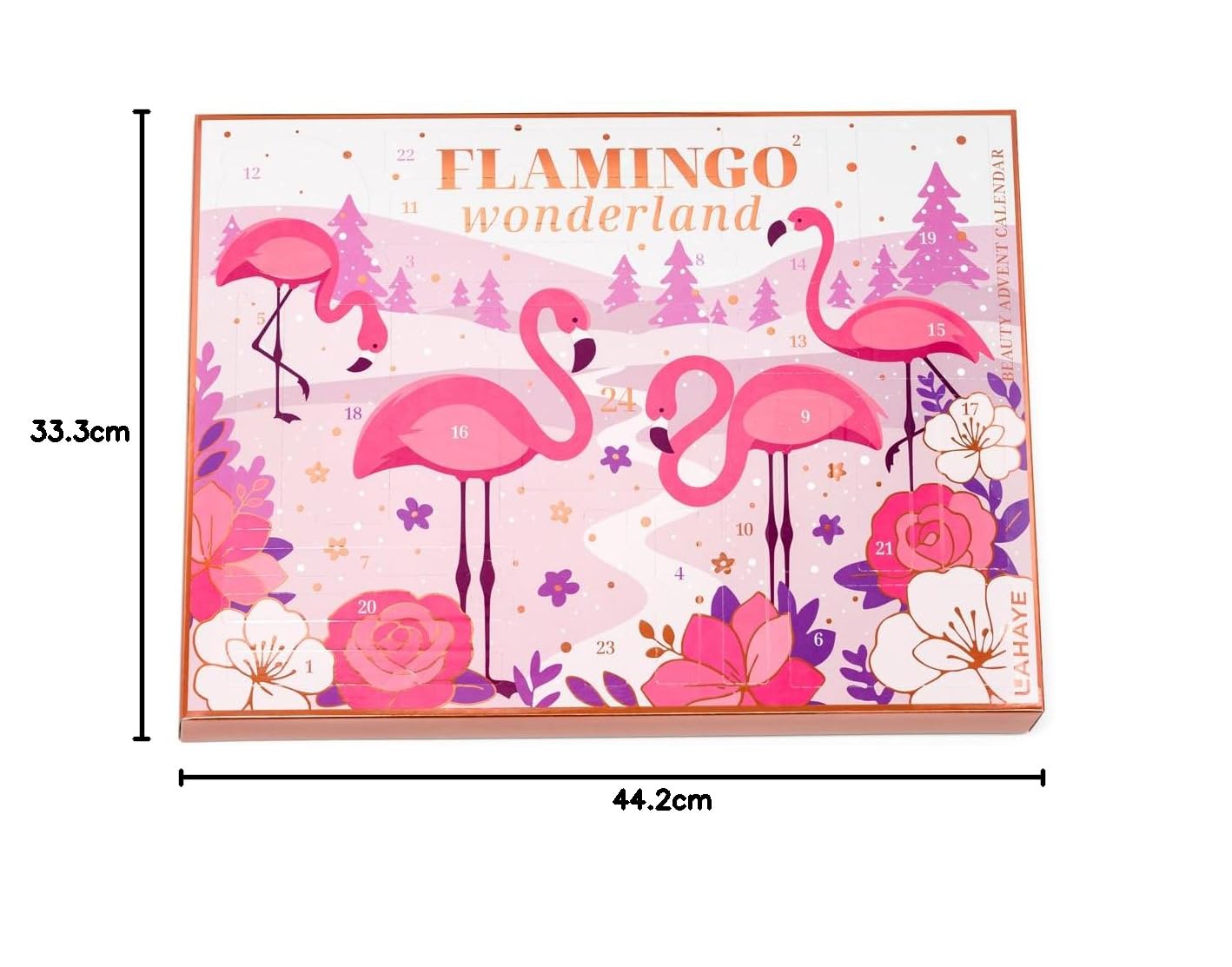 Beauty Adventskalender 2025 "PINK FLAMINGO X-MAS" - Weihnachtskalender für Frauen, Teenager | LIMITIERTE EDITION | 24 hochwertige Make-up und Kosmetik Überraschungen, Geschenkset von LAHAYE