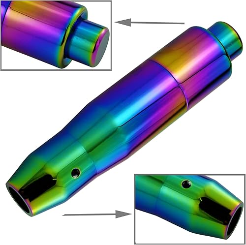 Miniatura 5 de Lunsom Pomo de palanca de cambios automático de metal para automóvil con botón de aleación de aluminio, manija de palanca de cambios larga para la