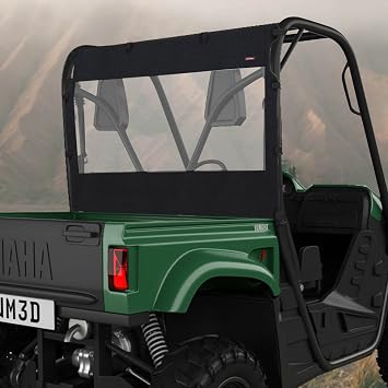 ZIDIYORUO Soft Rear Windshield for Yamaha Rhino & Massimo UTVs - Winter-Ready PVC Windscreen, Waterproof & Windproof, Blocks Dust & Snow, Tough Against Punctures & Tears