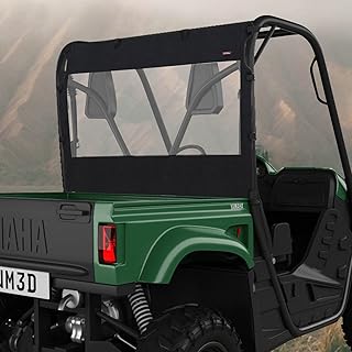 ZIDIYORUO Soft Rear Windshield for Yamaha Rhino & Massimo UTVs - Winter-Ready PVC Windscreen, Waterproof & Windproof, Blocks Dust & Snow, Tough Against Punctures & Tears
