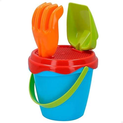 Color Baby Set Cube de Plage avec 3 Accessoires en Filet 14 cm - Modèles Assorti