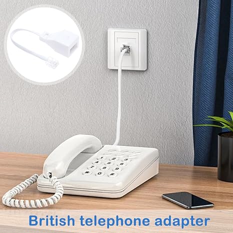 RJ11 to BT Socket Adapter - 4-Wire Female Converter for Phones, Modems & Routers, 10cm