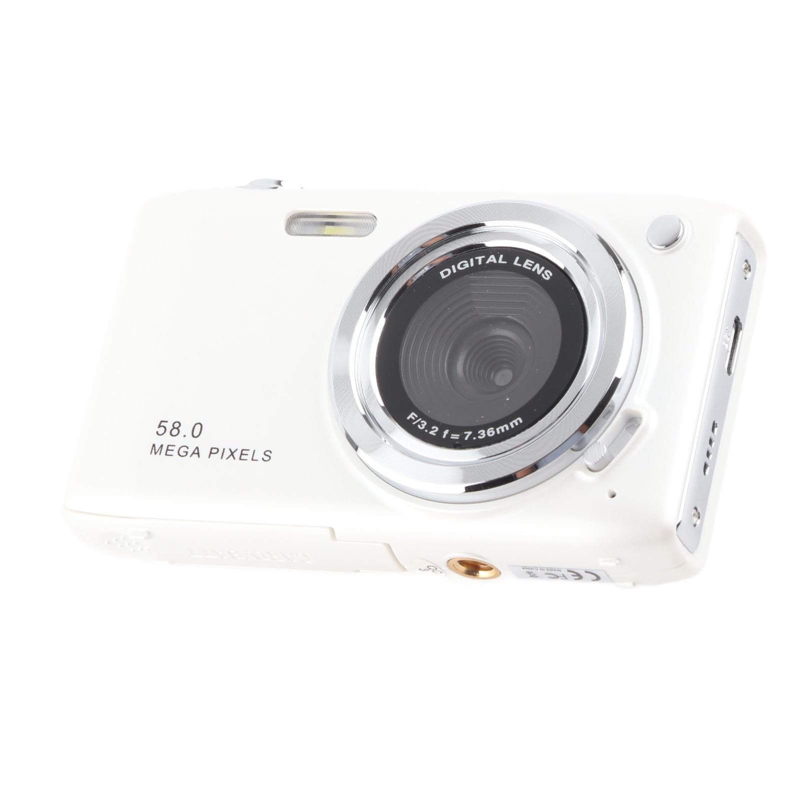 Piccola Fotocamera per Adolescenti, Fotocamera Digitale 4K con Schermo IPS da 58 MP, Schermo IPS da 2,88 Pollici, Sottile e Leggera per i Viaggi (WHITE)