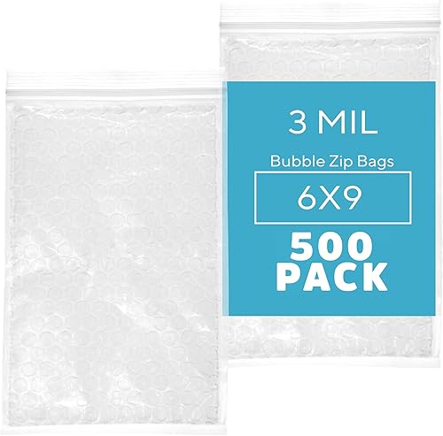 Vista 17 de GPI - 50 unidades, bolsas con cremallera de burbujas de 4 x 6 pulgadas, 3 mil de grosor, resellable, reutilizable, bolsa protectora de burbujas