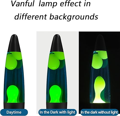 Miniatura 4 de Lámpara de movimiento de magma verde con flujo de cera amarilla en líquido azul para niños y niñas, luz nocturna para decoración del hogar,