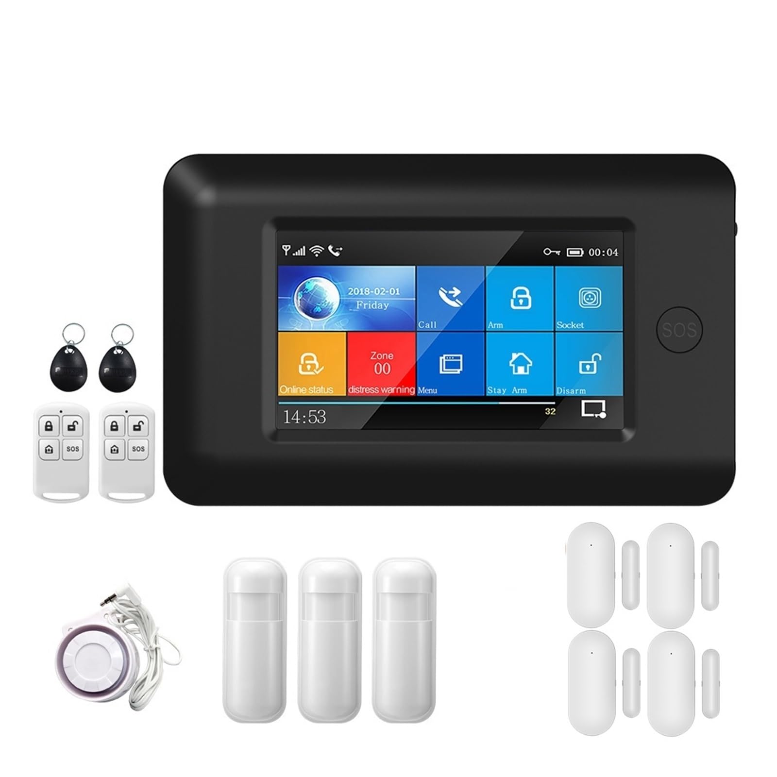 Système d'alarme WiFi GSM DELURA avec écran tactile 4.3 pouces pour sécurité maison