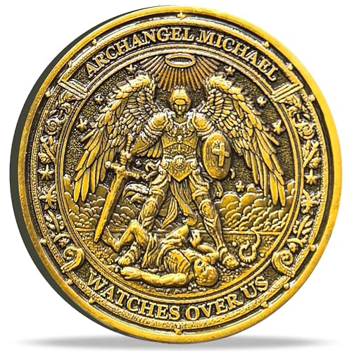 Archangel Michael Protection Challenge Coin with Case