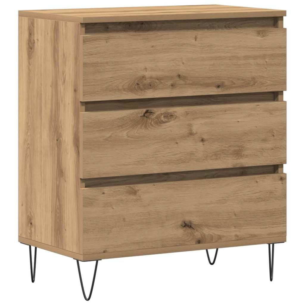 Buffet à 3 tiroirs en chêne Artisan 60 x 35 x 70 cm