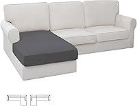 Vista 120 de Easy-Going - Funda elástica para sofá seccional de 1 pieza, chaise longue, forma L, funda de asiento separada para sofá seccional, funda de chaise