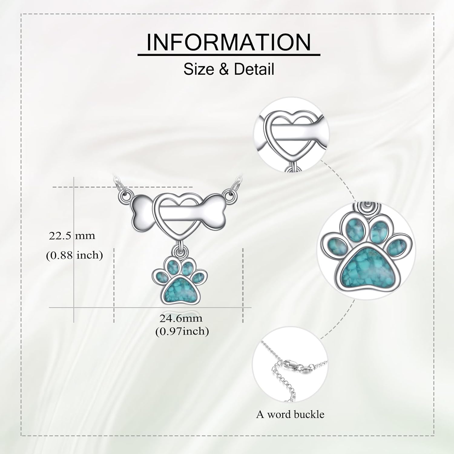 Turquoise Pendant Necklace 925 Sterling Silver Dog Bone Paw Print/Butterfly/Schnauzer/Axolotl/Highland Cow/Cowgirl Hat Animal Western Jewelry Gifts for Women Men