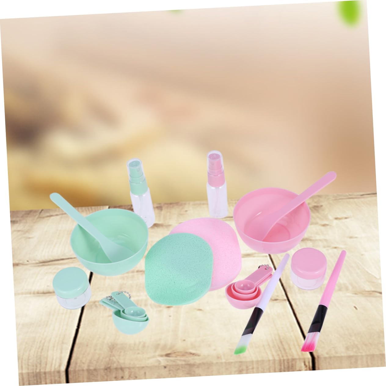 Healeved 2 Set/9pcs Diy Beauty Mask Bowl Set Face Mask Tool Kit Brush Spoon Random