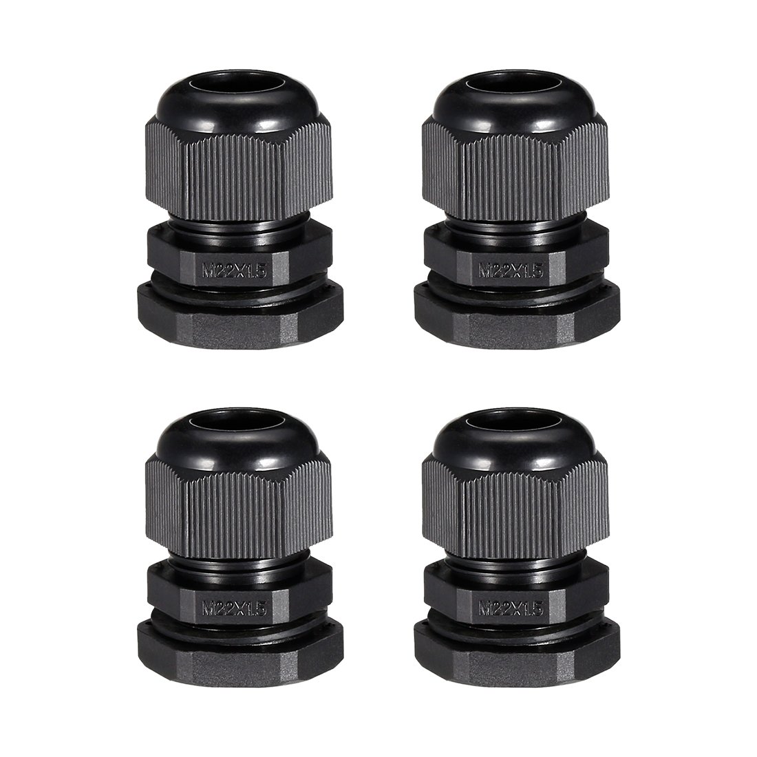 Prensacables M22 de plástico negro uxcell para cables de 7 a 12 mm pack de 4 unids