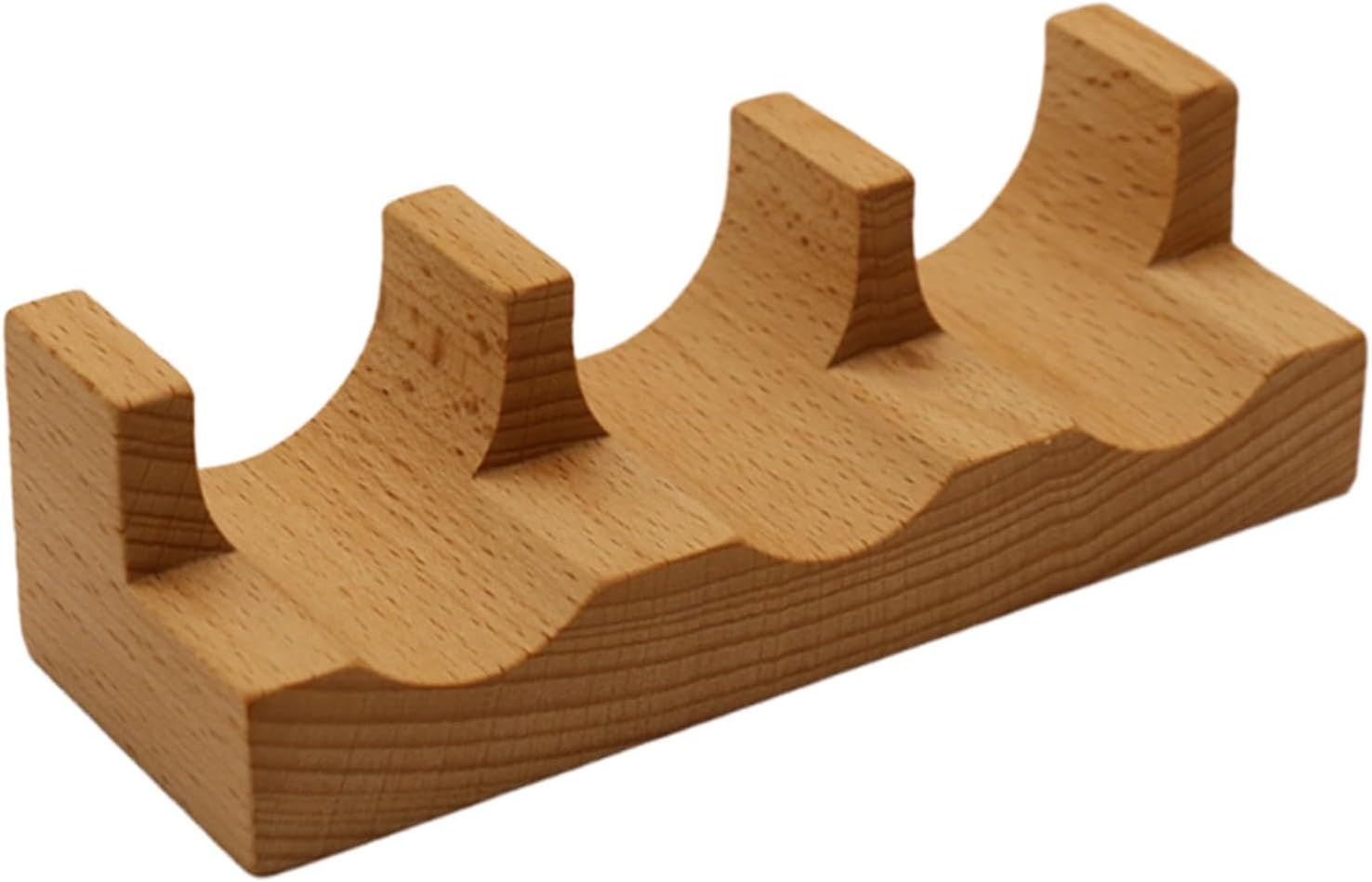 Sushi Taco Holder Stand 3 Slots, Wooden Temaki Hand Roll Display Rack, Sushi Boat Platter for Kitchen, Restaurant Serving Tray for Sushi, Tacos, Snacks and Appetizers