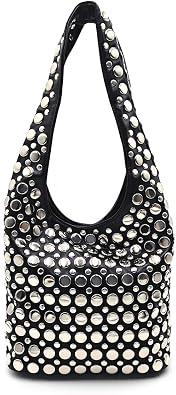 Y2K Hobo Shoulder Bag Punk Studded Top Handle Bag for Women Tote Handbag Fall Trend Purse